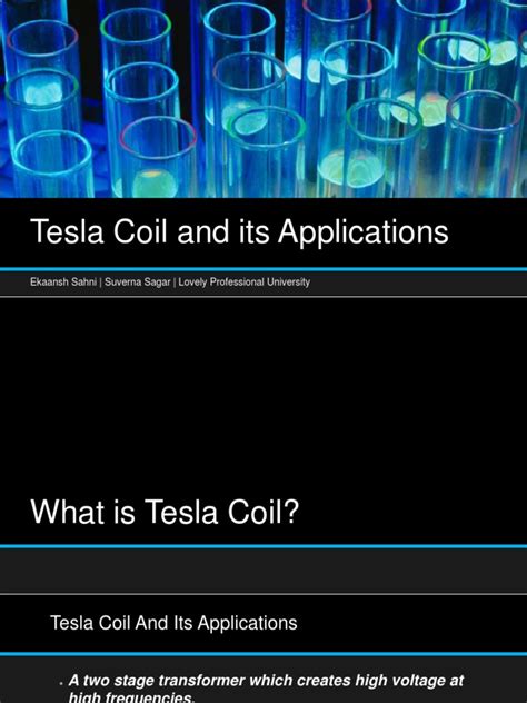 Tesla Coil and Its Applications | PDF | Transformer | Inductor