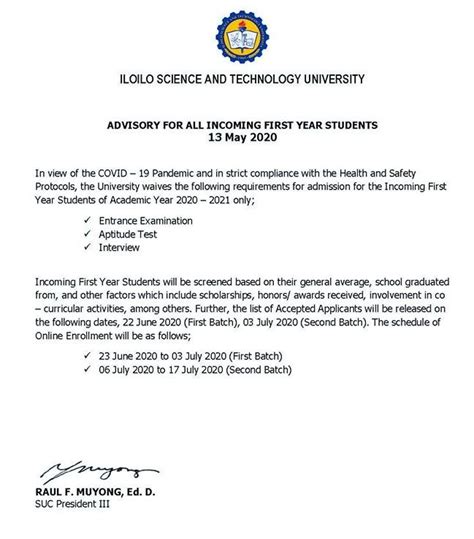 ISAT-U: No Entrance Exam, Interview for Incoming Freshmen