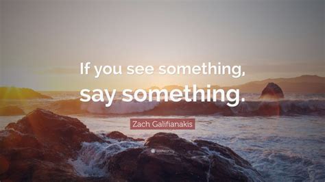 Zach Galifianakis Quote: “If you see something, say something.”