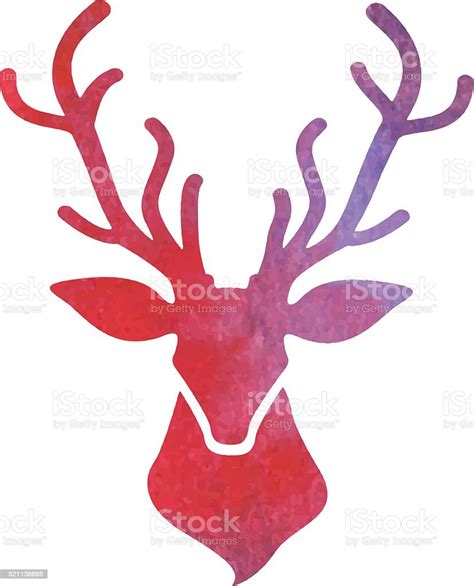 Watercolor Deer Head Stock Illustration - Download Image Now - Venison ...