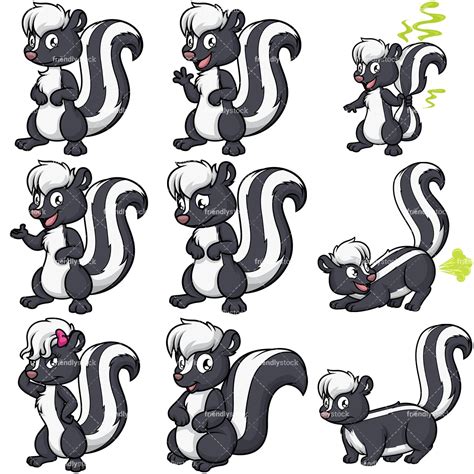 Stinky Skunk Cartoon Clipart Vector - FriendlyStock