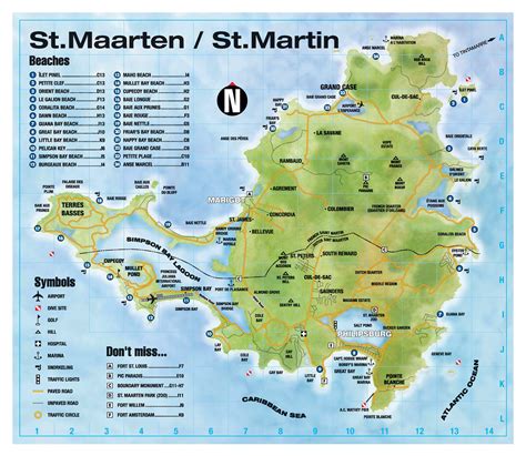 Large tourist map of Sint Maarten, Saint Martin with other marks | Saint Martin | North America ...