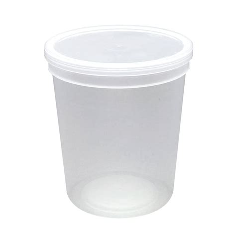 32 oz Clear Plastic Deli Cups - 4 5/8"Dia x 5 7/8"D