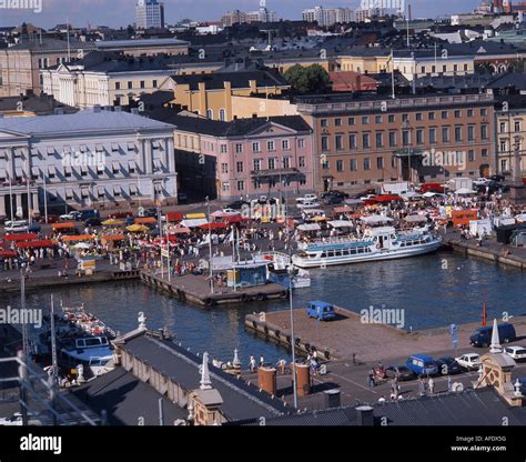 Market Square, South Harbour, Helsinki, Southern Finland, Finland Stock Photo, Royalty Free ...