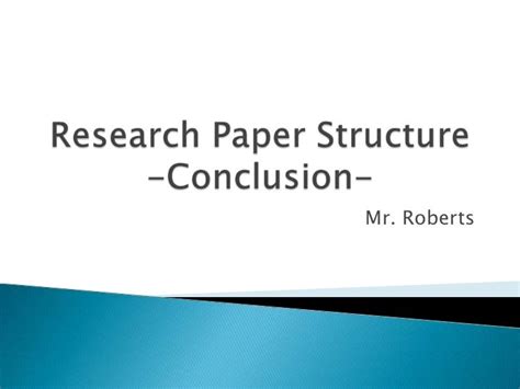 Research paper structure conclusion