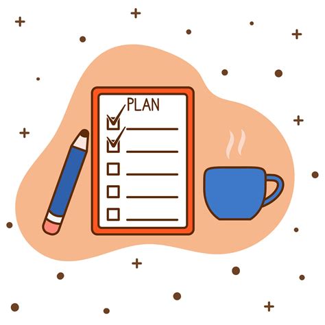 Plan list in cartoon style. The concept of planning and successful execution of affairs 4303636 ...