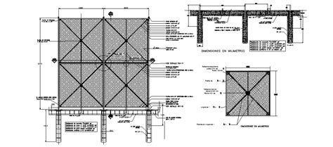 Fence section, plan, construction and installation details dwg file - Cadbull