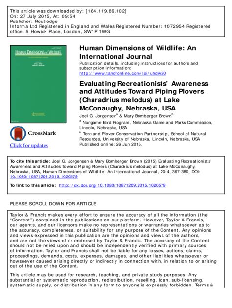 Fillable Online Human Dimensions of Wildlife: An International Journal Evaluating ... Fax Email ...