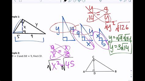 9.3 Altitude on Hypotenuse Theorems - YouTube