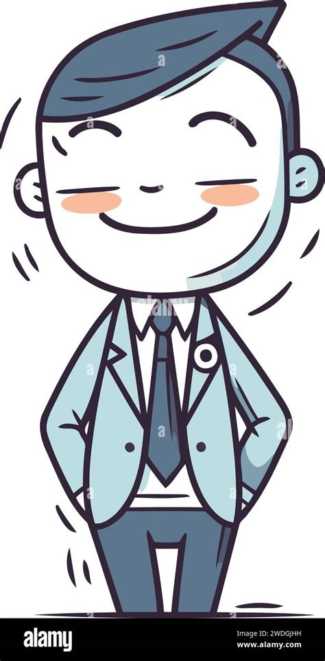 Smiling man in business suit. Vector illustration. Cartoon character Stock Vector Image & Art ...