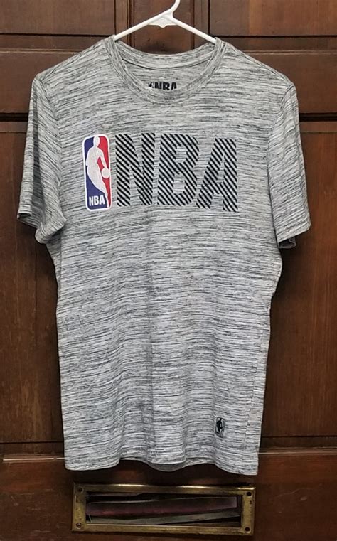 NBA Logo Black & White Striped T-Shirt Men's Size S Small Basketball ...