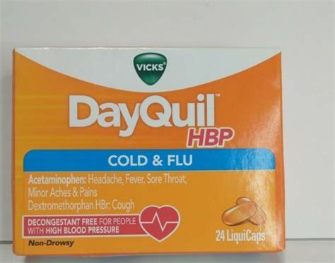 Vicks DayQuil HBP Cold & Flu 24 LiquiCaps High Blood Pressure Cold & Flu - Cough, Cold & Flu