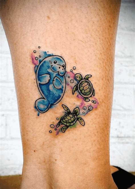 Manatee Tattoo Design Images (Manatee Ink Design Ideas) | Turtle tattoo ...