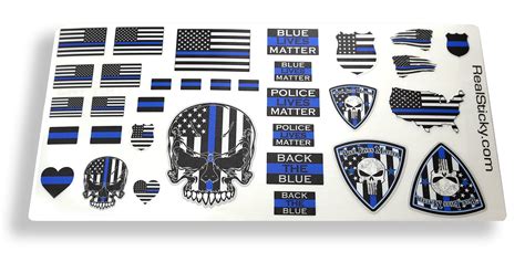 Blue Line Scale Police Sticker Sheet | Real Sticky