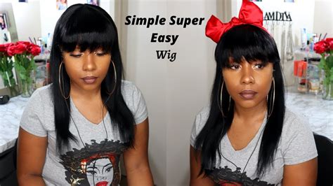 The most simple easy to style wig!!! ft African Mall Hair - YouTube