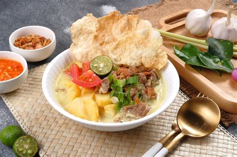 Premium Photo | Soto Betawi,Traditional beef and offal soup from Betawi ...