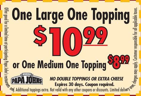 Papa Johns Coupons - Papa Johns Promo Codes