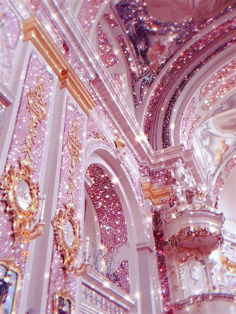 Pink glitter, aesthetic, castle, girly, iphone, samsung, HD phone wallpaper | Peakpx