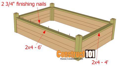 Raised Garden Bed Plans - With Bench - Construct101