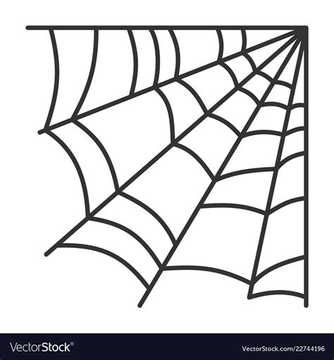 Spiderweb simple web black line cobweb icon Vector Image