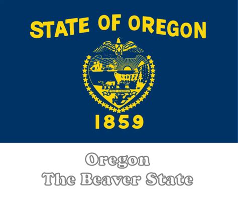 Large, Horizontal, Printable Oregon State Flag, from NETSTATE.COM