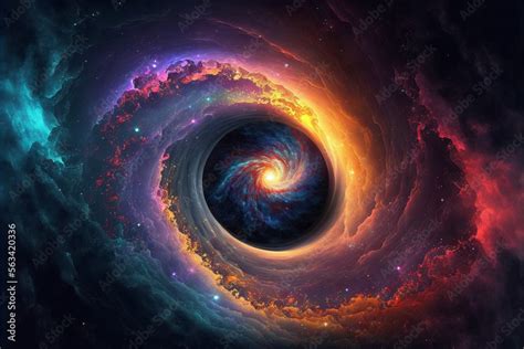 Galaxy vortex universe color digital art Stock Illustration | Adobe Stock