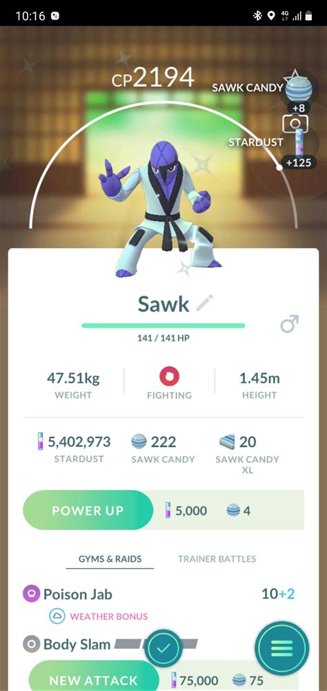 Shiny Sawk : r/TheSilphRoad