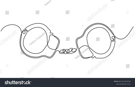 One Line Continuous Drawing Design Handcuffs Stock Vector (Royalty Free) 2037039350 | Shutterstock