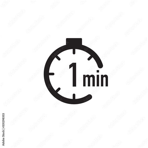 1 minute timer, stopwatch or countdown icon. Time measure. Chronometr icon. Stock Vector ...