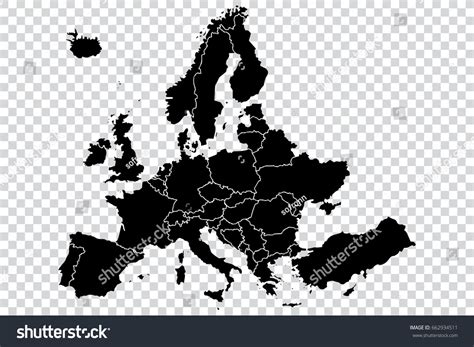 Black And White Map Of Europe