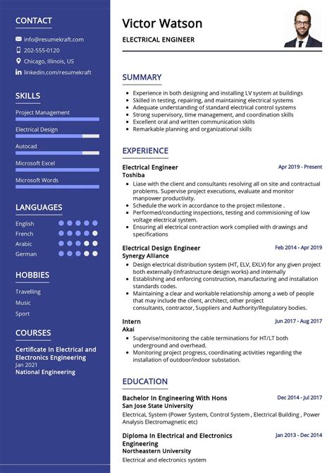 Electrical Engineer CV Sample in 2025 - ResumeKraft
