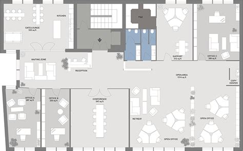 Types of Office Layouts & Floor Plans | RoomSketcher | Office layout, Office layout plan, Open ...