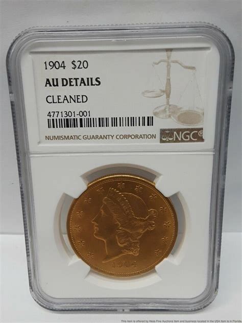 NGC Graded 1904 $20 Gold Coin Twenty Dollars AU USA American | eBay in 2020 | Gold coins, Ngc, Coins