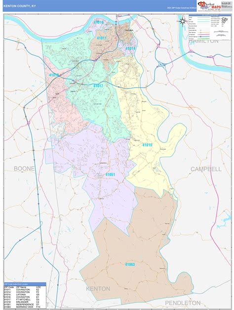 Kenton County, KY Wall Map Color Cast Style by MarketMAPS - MapSales