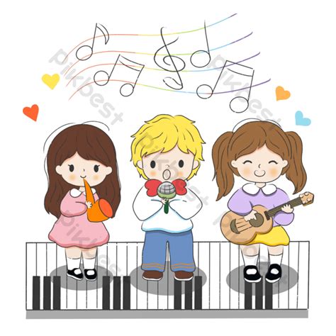 Drawing Cartoon Music Elements PNG Images | PSD Free Download - Pikbest