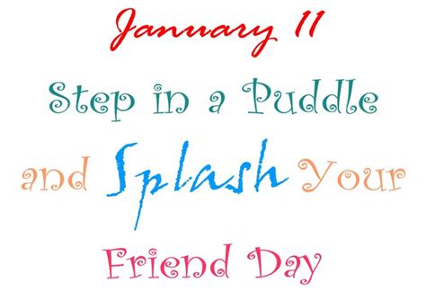 Step In A Puddle & Splash Your Friend Day Image - Desi Comments