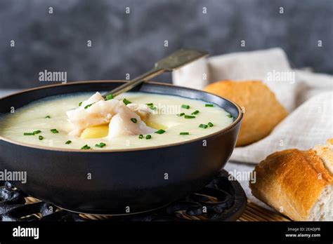 Cullen skink - traditional Scottish soup made of smoked haddock ...