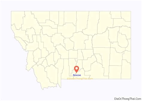 Map of Roscoe CDP, Montana - Thong Thai Real