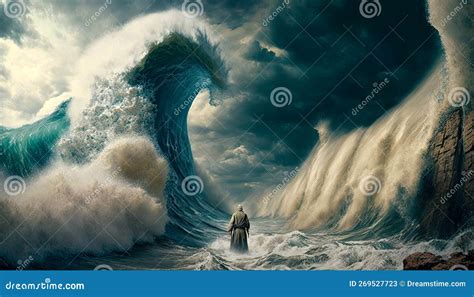 The Story of Moses Parting the Red Sea. Ai Generated Illustration Stock ...