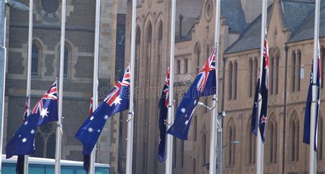 Half Mast. Australian flags flying at half mast during Anzac day celebrations in , #affiliate, # ...