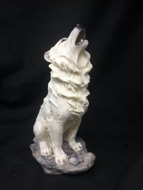 Novelty Howling Wolf Figurine Statue Ornament Wolves - Etsy