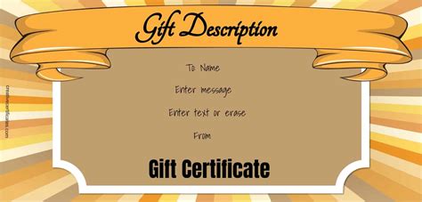 Printable Customizable Gift Certificate Template