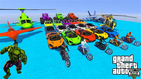 GTA V Stunt Map Car Race Challenge On Super Cars, Bikes and OffRoad ...