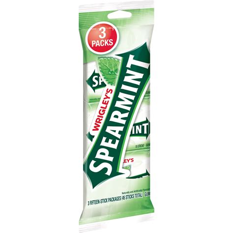 Wrigley's Spearmint Gum, 15 Stick Pack, 3 Count - Walmart.com