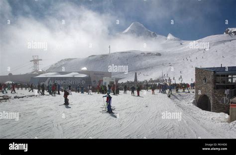 Overview of Austrian ski resort in the Alps of Austria Stock Photo - Alamy