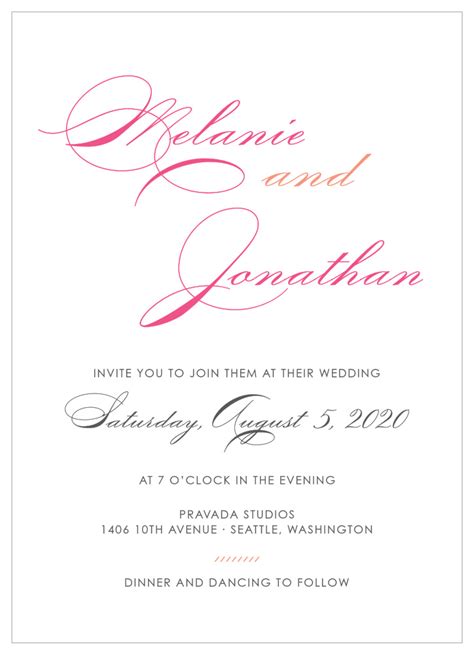 Modern Script Wedding Invitations by Basic Invite