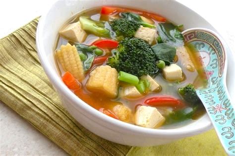 Colorful Asian Style Vegetable Tofu Soup - VegKitchen.com