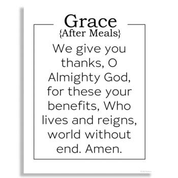 GRACE AFTER MEALS Catholic Prayer Poster | Catholic Homeschool Poster