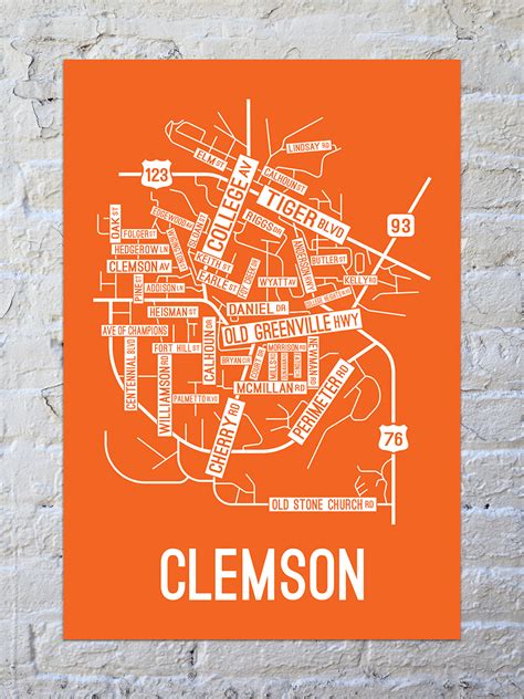 Auburn, Alabama Street Map Screen Print - School Street Posters