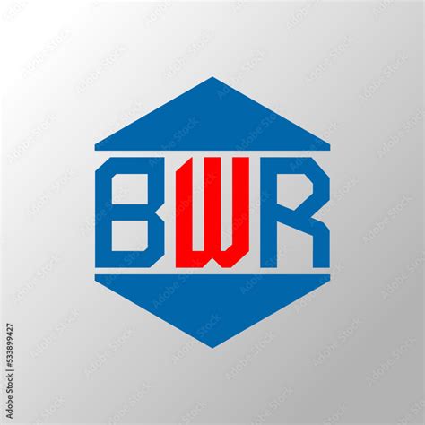 BWR hexagon vector logo template on white background. BWR polygon logo ...